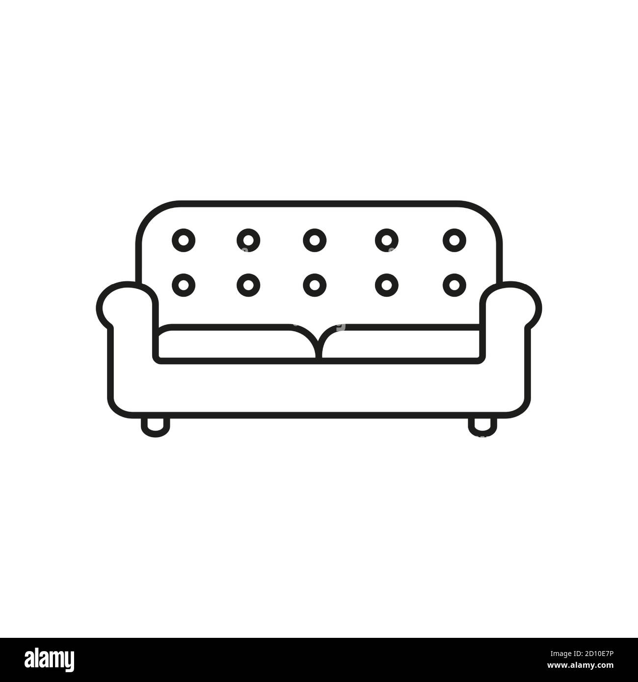 elemento de icono de sofá de muebles icono para concepto móvil y  aplicaciones web. El icono del sofá fino de la línea se puede utilizar para  la tela y el móvil. Icono