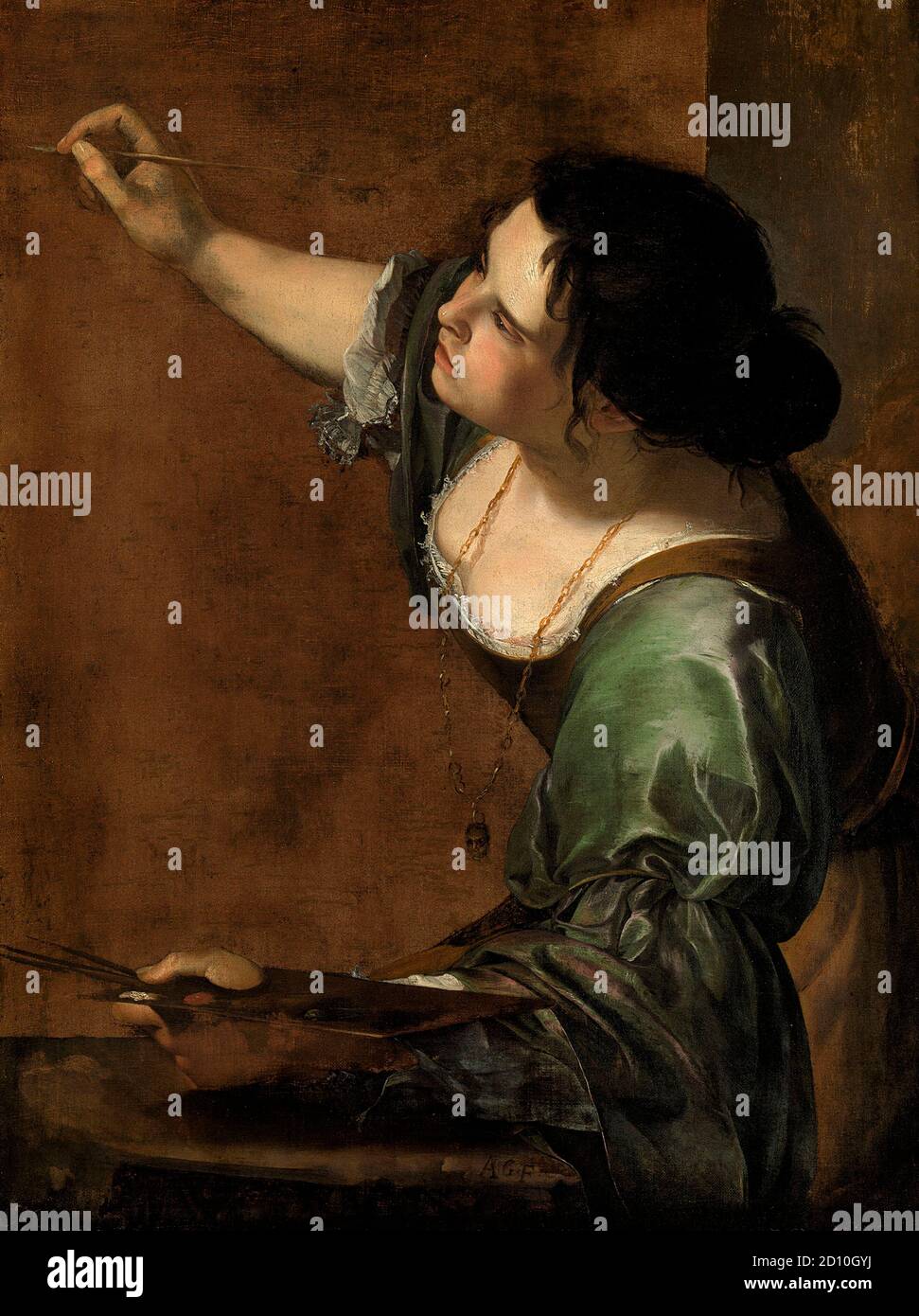 Artemisia Gentileschi, autorretrato como la Allegoría de la pintura, (1593 – 1656) pintor barroco italiano, Foto de stock