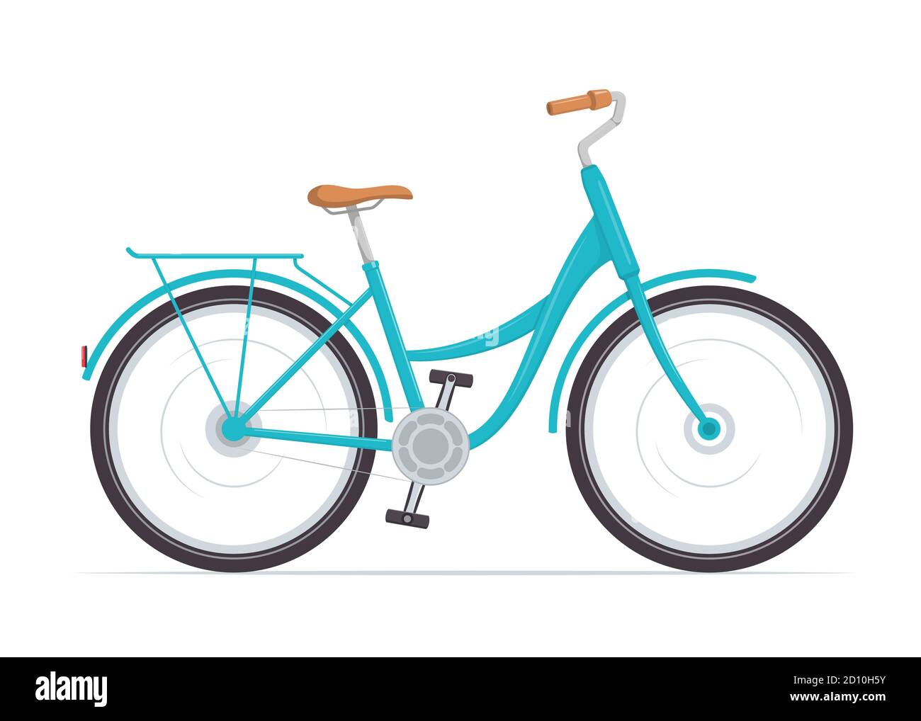 Bonita bicicleta de mujer con un marco bajo. Bicicleta azul vintage.  Ilustración vectorial en estilo plano Imagen Vector de stock - Alamy