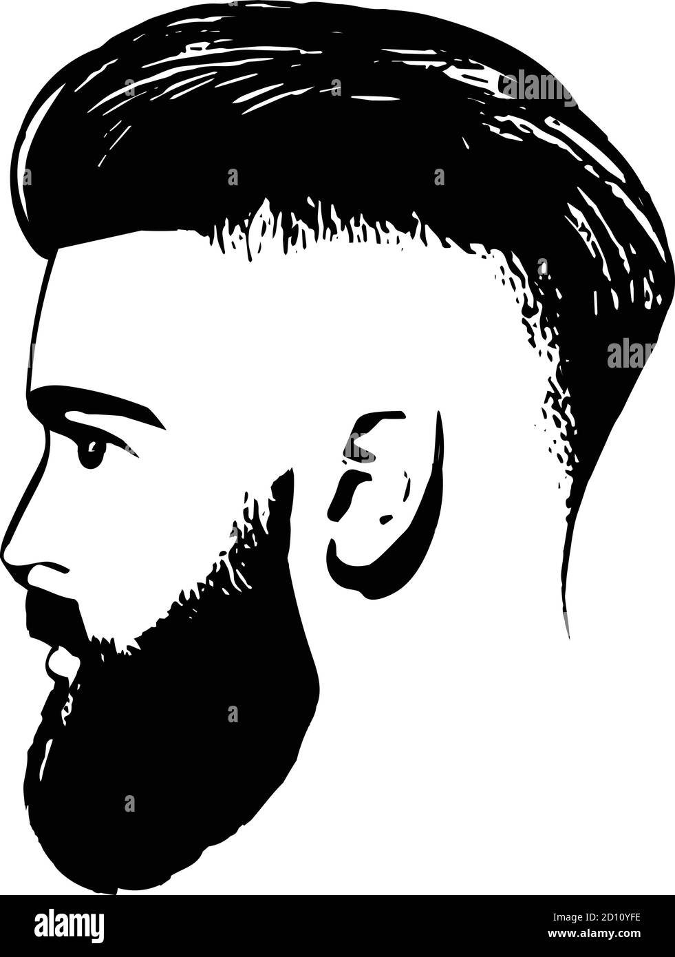 Hombre con barba mira a la cintura baja con cortes de pelo. Hombre moda  vector para barbershop y plantilla de logotipo. Ilustración Vectorial  Imagen Vector de stock - Alamy