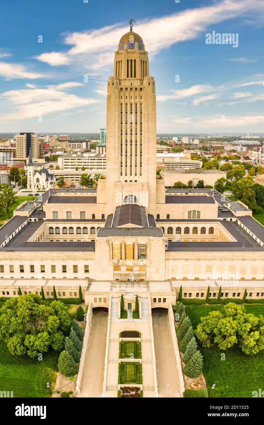 Capitolio del Estado de Nebraska, en Lincoln, Nebraska Foto de stock