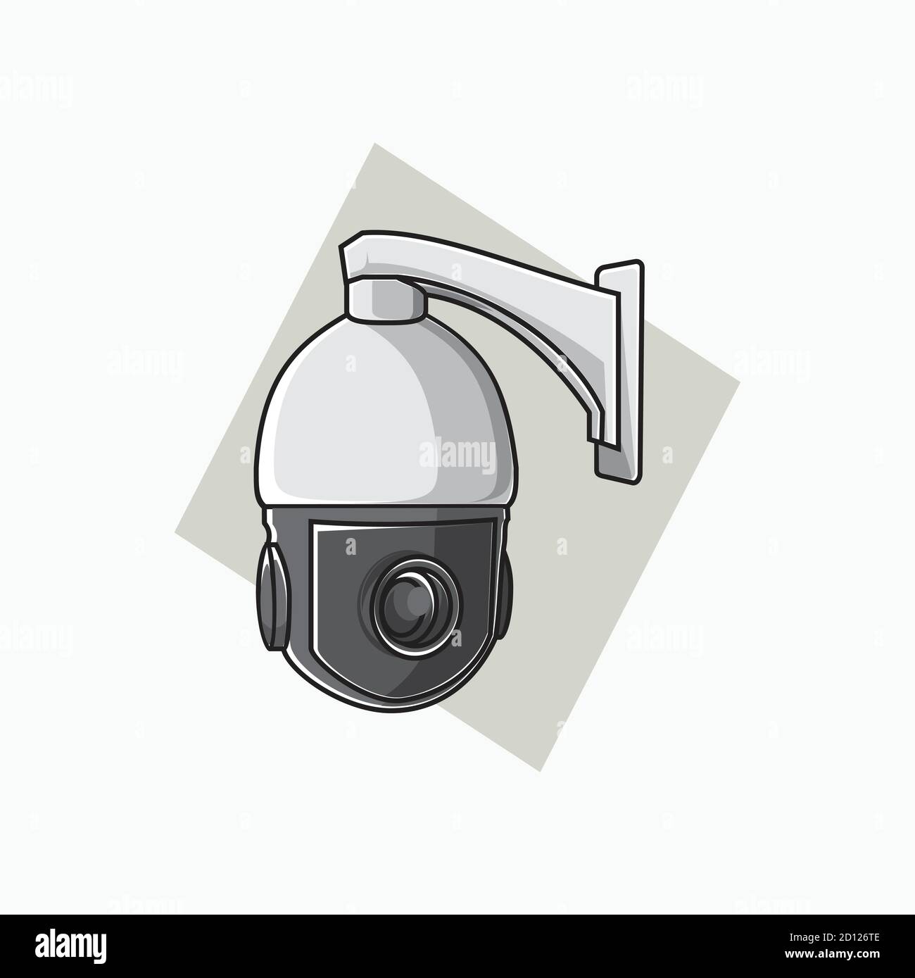 Ilustraciones vectoriales - cctv domo blanco (cámara de vigilancia) para el  sistema de seguridad - estilo de dibujos animados planos Imagen Vector de  stock - Alamy