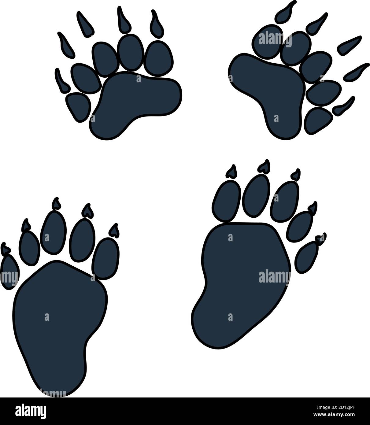 Icono de Bear Trails. Contorno editable con diseño de relleno de color. Ilustración vectorial. Ilustración del Vector