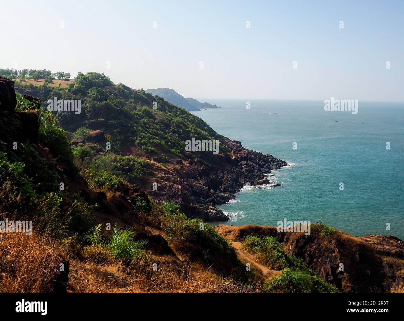 Vista de ensueño a las colinas y playas de Gokarna, Karnataka, India. Foto de stock