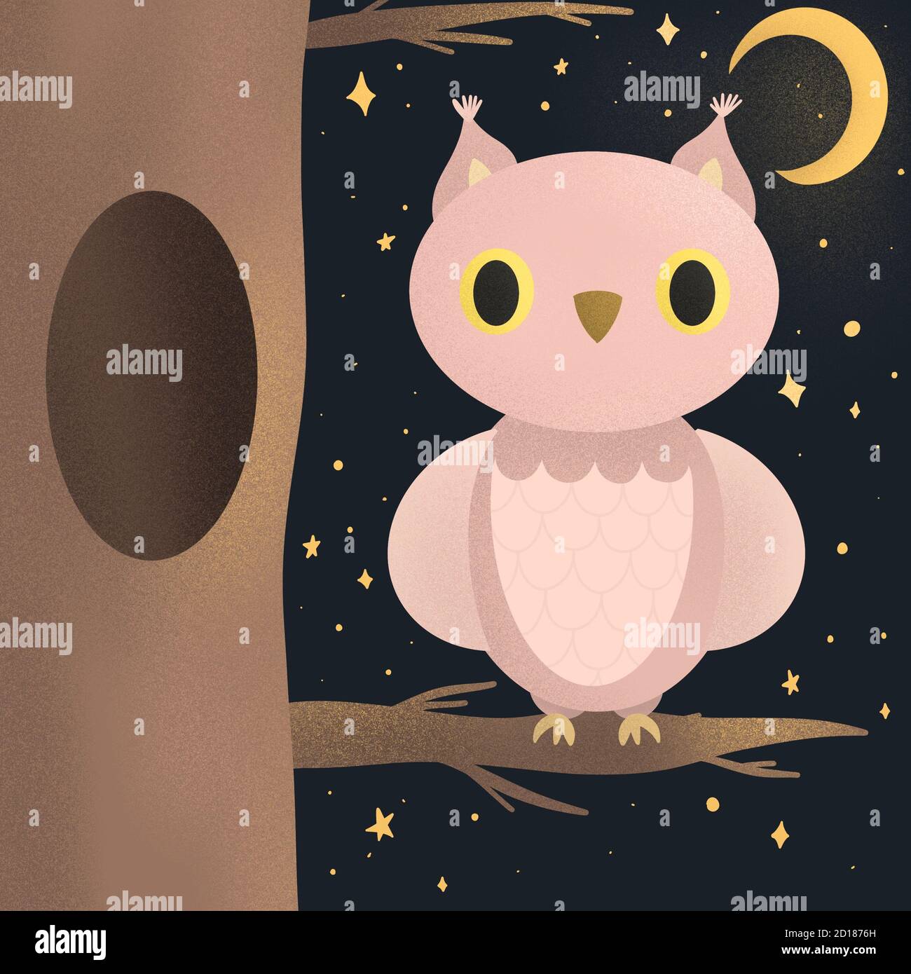pequeño búho lindo sentado en la ilustración del árbol. ilustración infantil para libro o tarjeta de felicitación. concepto que duermas bien.. estampado de búho textil o imagen de fondo de pantalla Fotografía pequeño búho lindo sentado en la ilustración del árbol. ilustración infantil para libro o tarjeta de felicitación. concepto que duermas bien.. estampado de búho textil o imagen de fondo de pantalla Fotografía