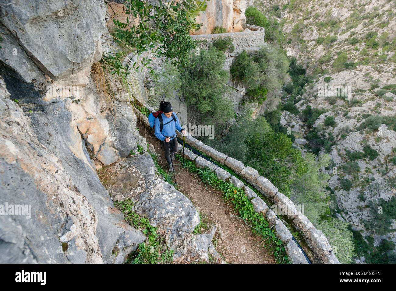 antigua acequia de Solleric, torrente de Almadrà, sierra de Tramuntana, mallorca, islas baleares, españa, europa Foto de stock