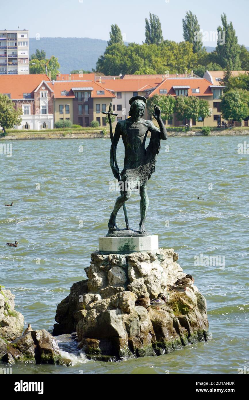 La estatua de San Juan Bautista, Tata, condado de Komárom-Esztergom, Hungría, Magyarország, Europa Foto de stock
