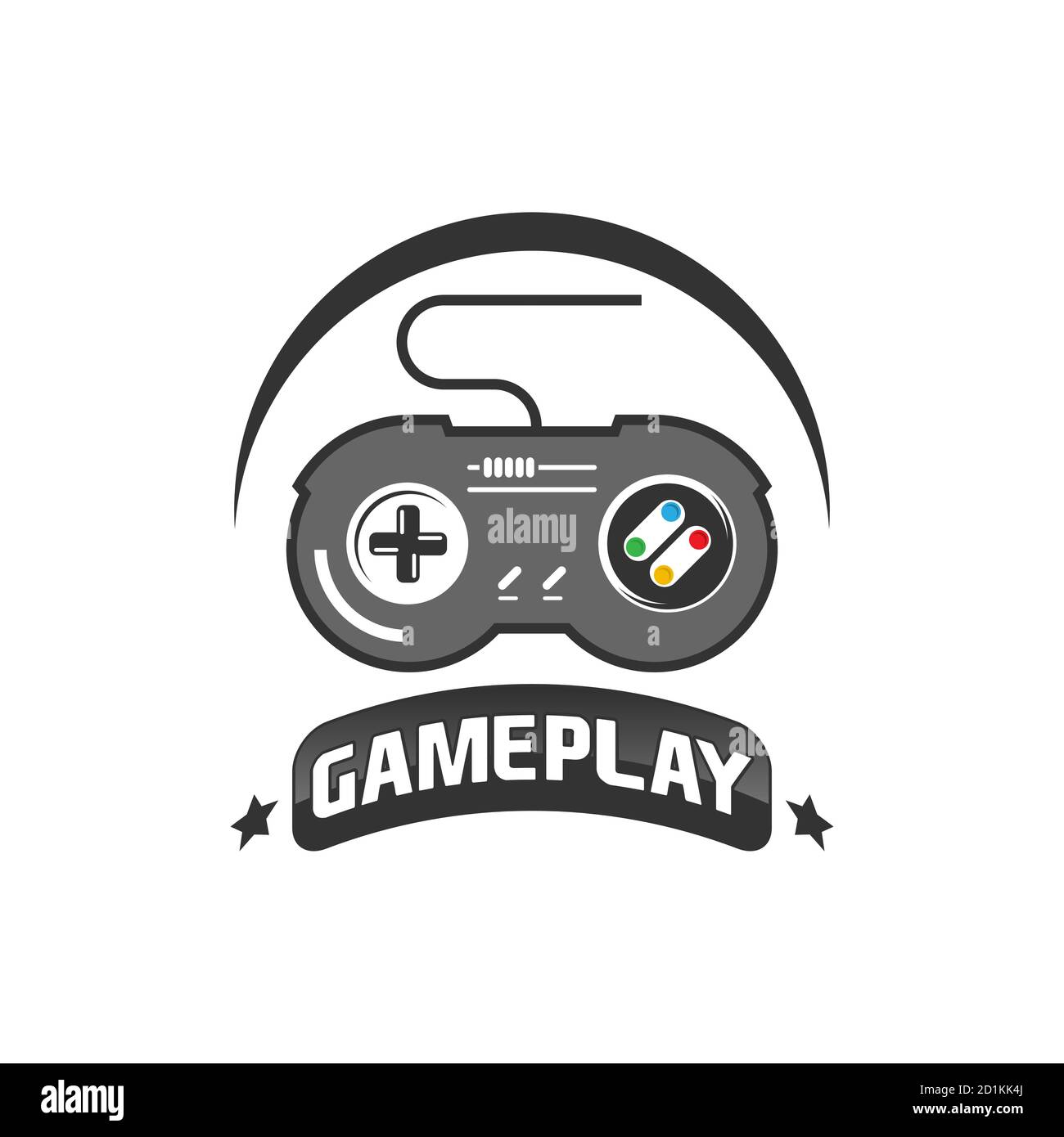 Diseño de logo de esport de juegos, teclado de mando y icono de vector de escudo Ilustración del Vector