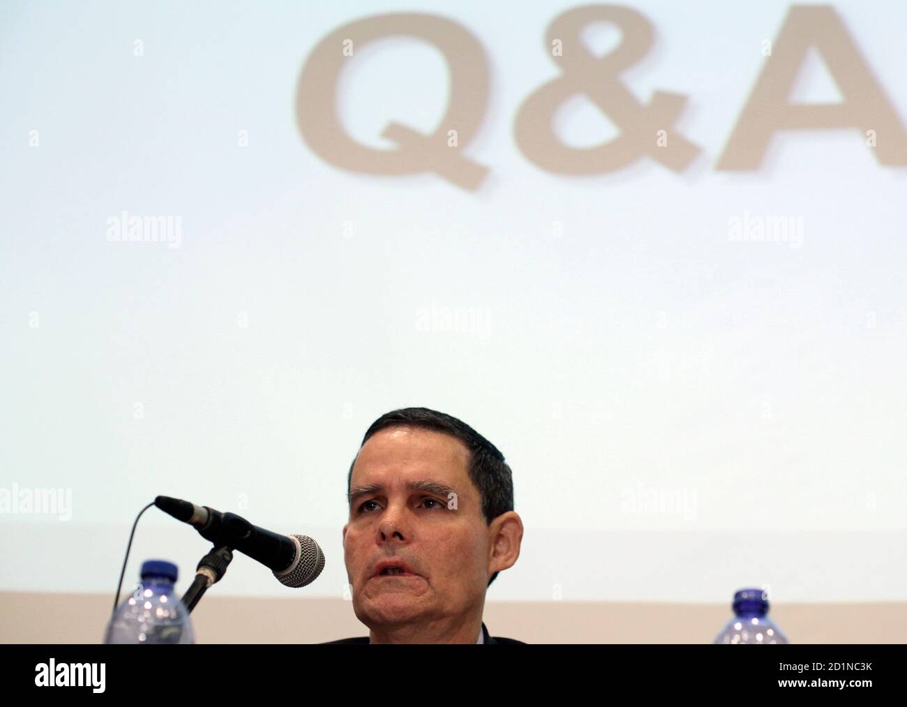 Shlomo Yanai, Teva's president and chief executive, speaks to the media  during a news conference in Tel Aviv July 27, 2010. Teva Pharmaceutical  Industries, the world's largest generic drugmaker, reported higher quarterly