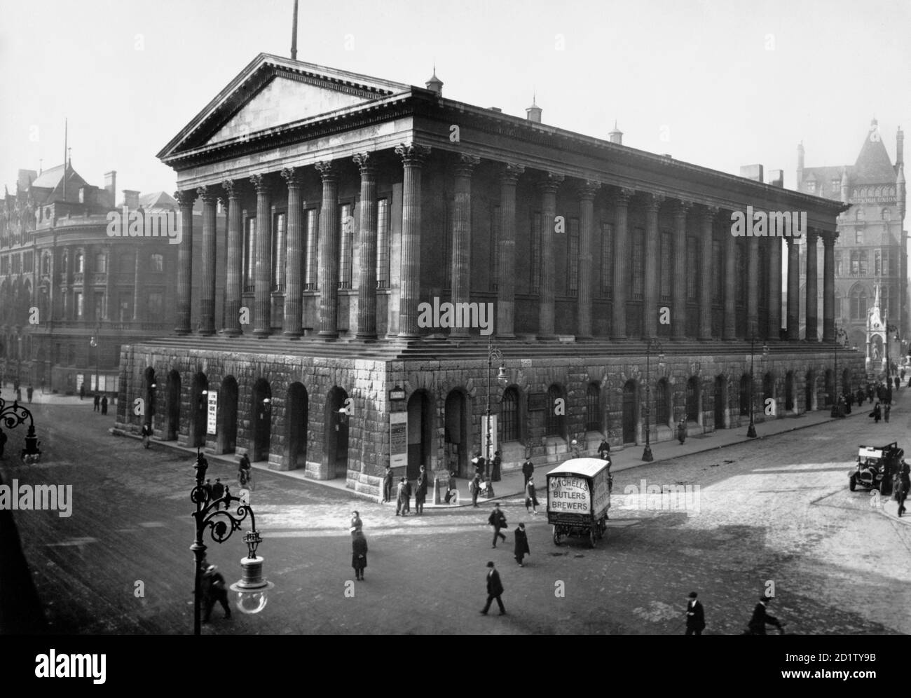 AYUNTAMIENTO, Birmingham, West Midlands. Vista exterior en 1913. El edificio griego Revival fue inaugurado en 1834. Foto de stock