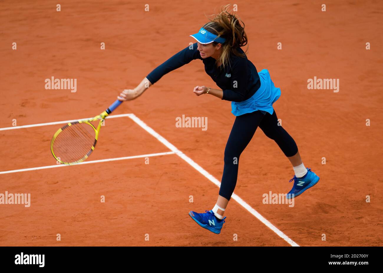París, Francia. 6 de octubre de 2020. Danielle Collins de los Estados Unidos en acción contra Ons Jabeur de Túnez durante los cuartos de final en el Roland Garros 2020, Grand Slam torneo de tenis, el 6 de octubre de 2020 en el estadio Roland Garros en París, Francia - Foto Rob Prange / España DPPI / DPPI crédito: LM/DPPI/Rob Prange/Alamy Live News Foto de stock