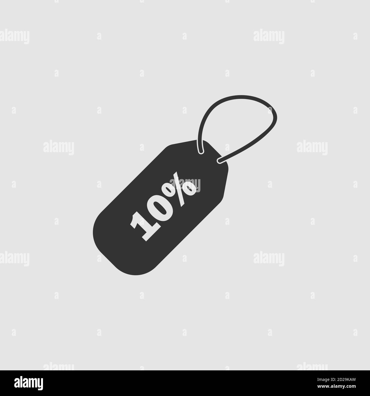10 Por Ciento De Descuento Icono Plano Pictograma Negro Sobre Fondo