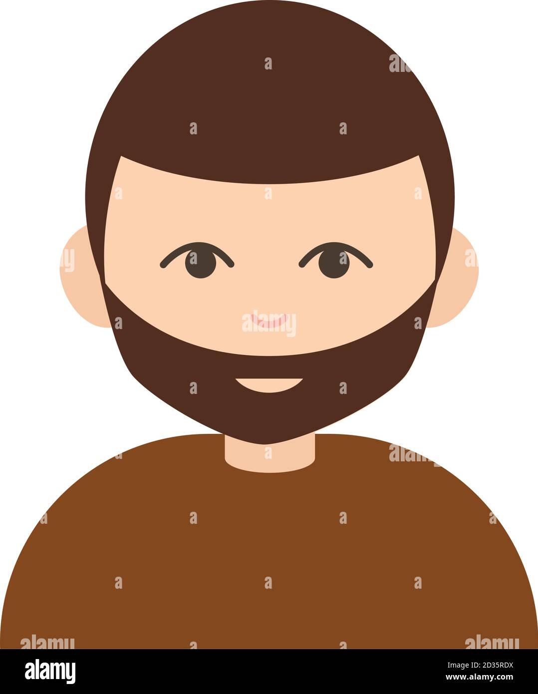 joven barbudo retrato dibujo gráfico plano icono vector ilustración Ilustración del Vector