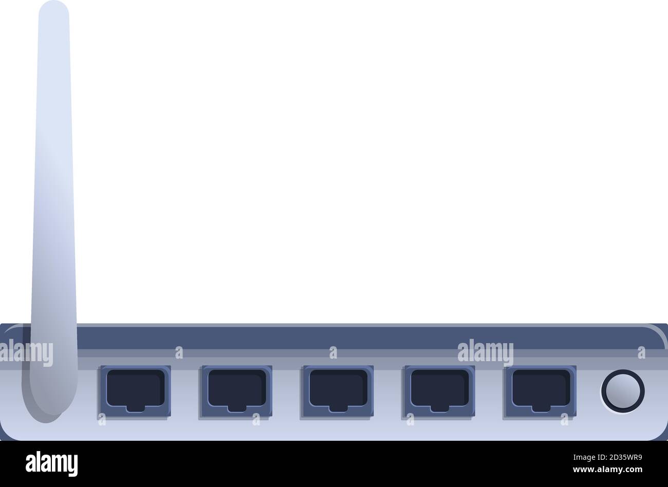Icono de puerto lan de red de módem WiFi. Dibujos animados de la red de  módem wi-fi lan puerto vector icono para el diseño web aislado sobre fondo  blanco Imagen Vector de