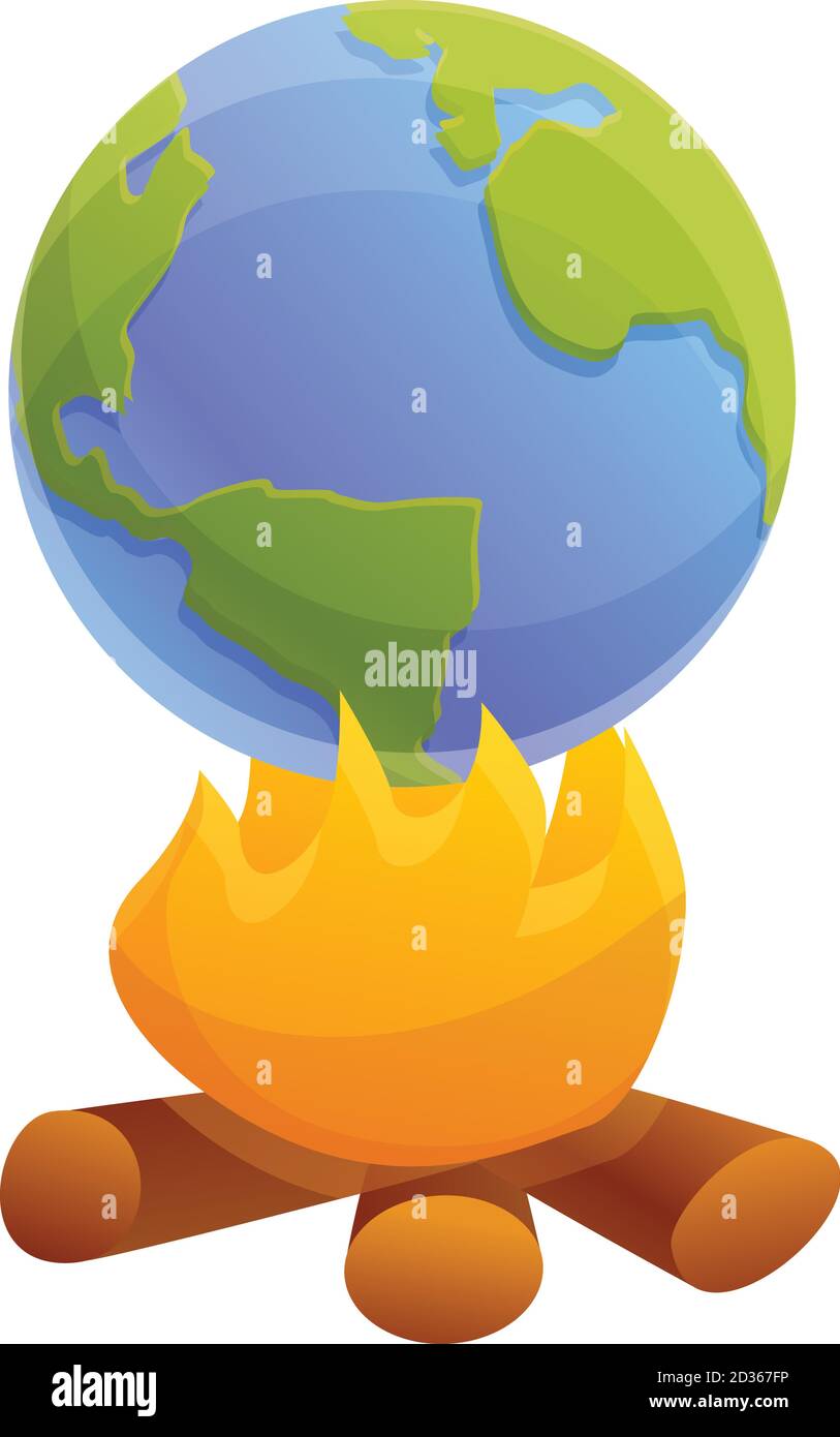 Icono de calentamiento global. Dibujo animado del icono del vector de calentamiento  global para el diseño web aislado sobre fondo blanco Imagen Vector de stock  - Alamy
