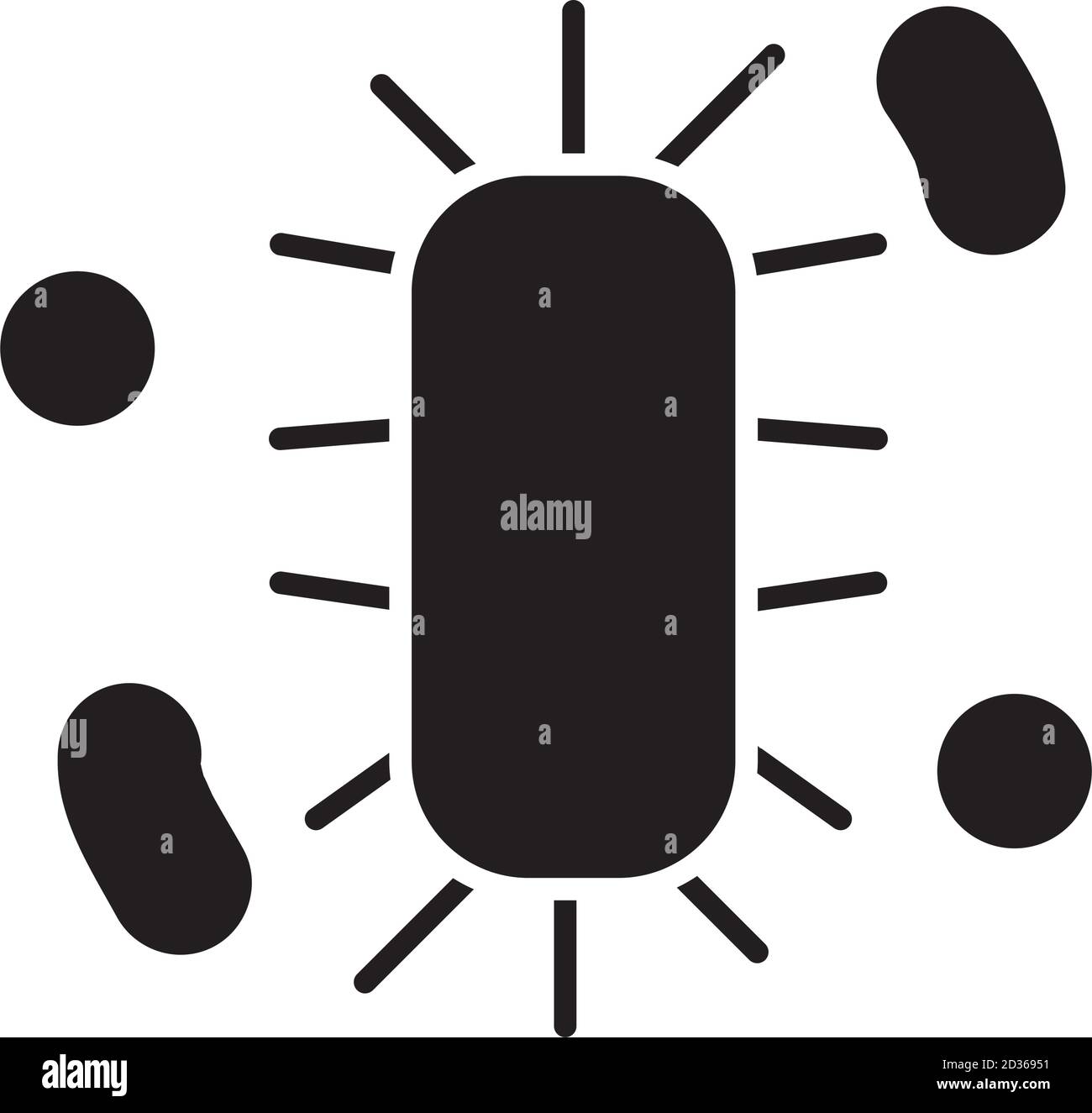 icono de bacterias sobre fondo blanco, estilo de silueta, ilustración vectorial Ilustración del Vector