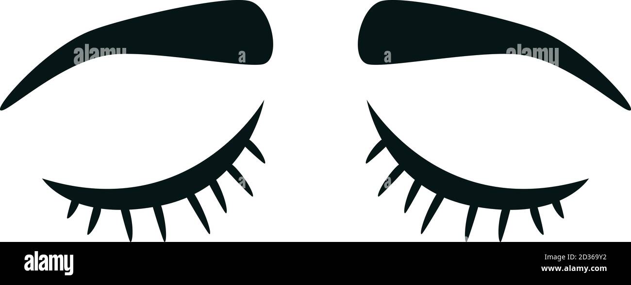 Icono de ojos cerrados. Dibujos animados de ojos cerrados icono vectorial  para diseño web aislado sobre fondo blanco Imagen Vector de stock - Alamy