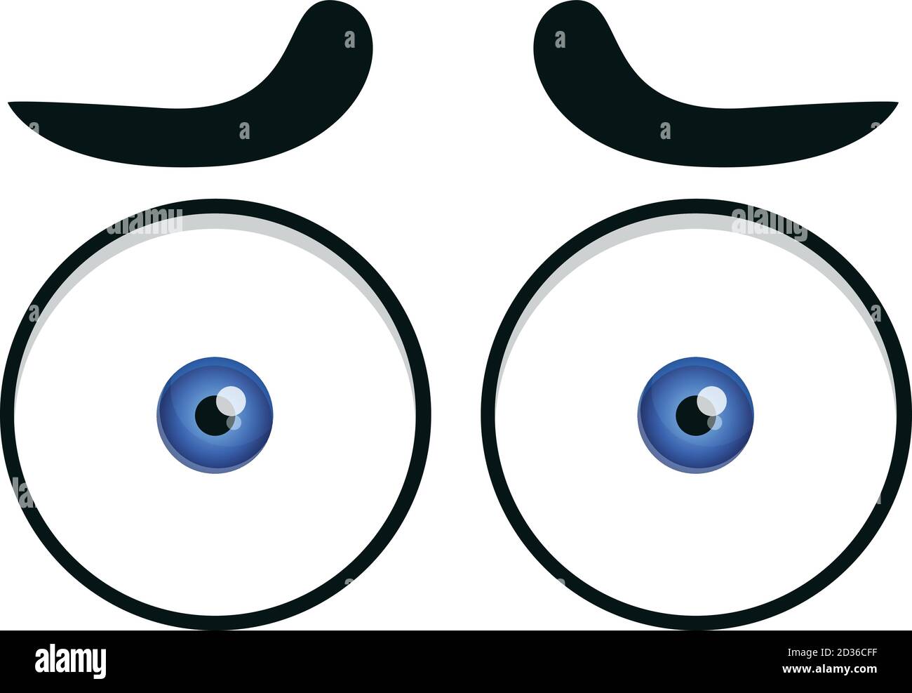 Icono de ojos asustados. Dibujos animados de ojos asustados icono vector  para diseño web aislado sobre fondo blanco Imagen Vector de stock - Alamy