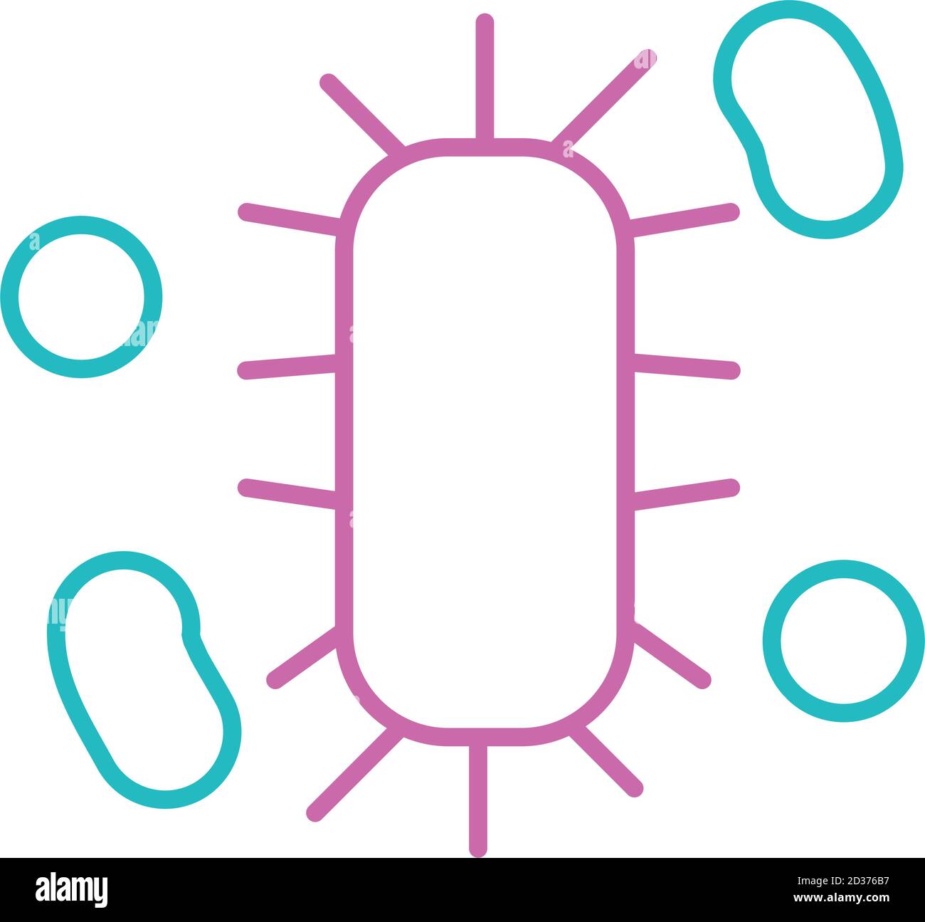 icono de bacterias sobre fondo blanco, estilo de línea, ilustración vectorial Ilustración del Vector