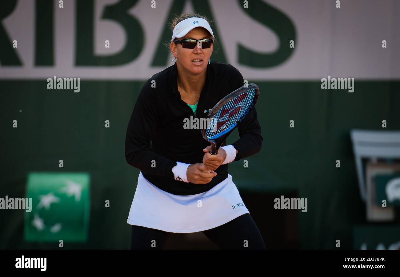 París, Francia, Italia. 07th Oct, 2020. Nicole Melichar de los Estados Unidos en acción durante el cuarto de final de dobles en el Roland Garros 2020, Grand Slam torneo de tenis, el 7 de octubre de 2020 en el estadio Roland Garros en París, Francia - Foto Rob Prange/España DPPI/DPPI durante el cuarto de final del Roland Garros 2020, Grand Slam, Tennis Internationals en parís, francia, Italia, octubre de 07 2020 crédito: Agencia de Fotografía independiente/Alamy Live News Foto de stock