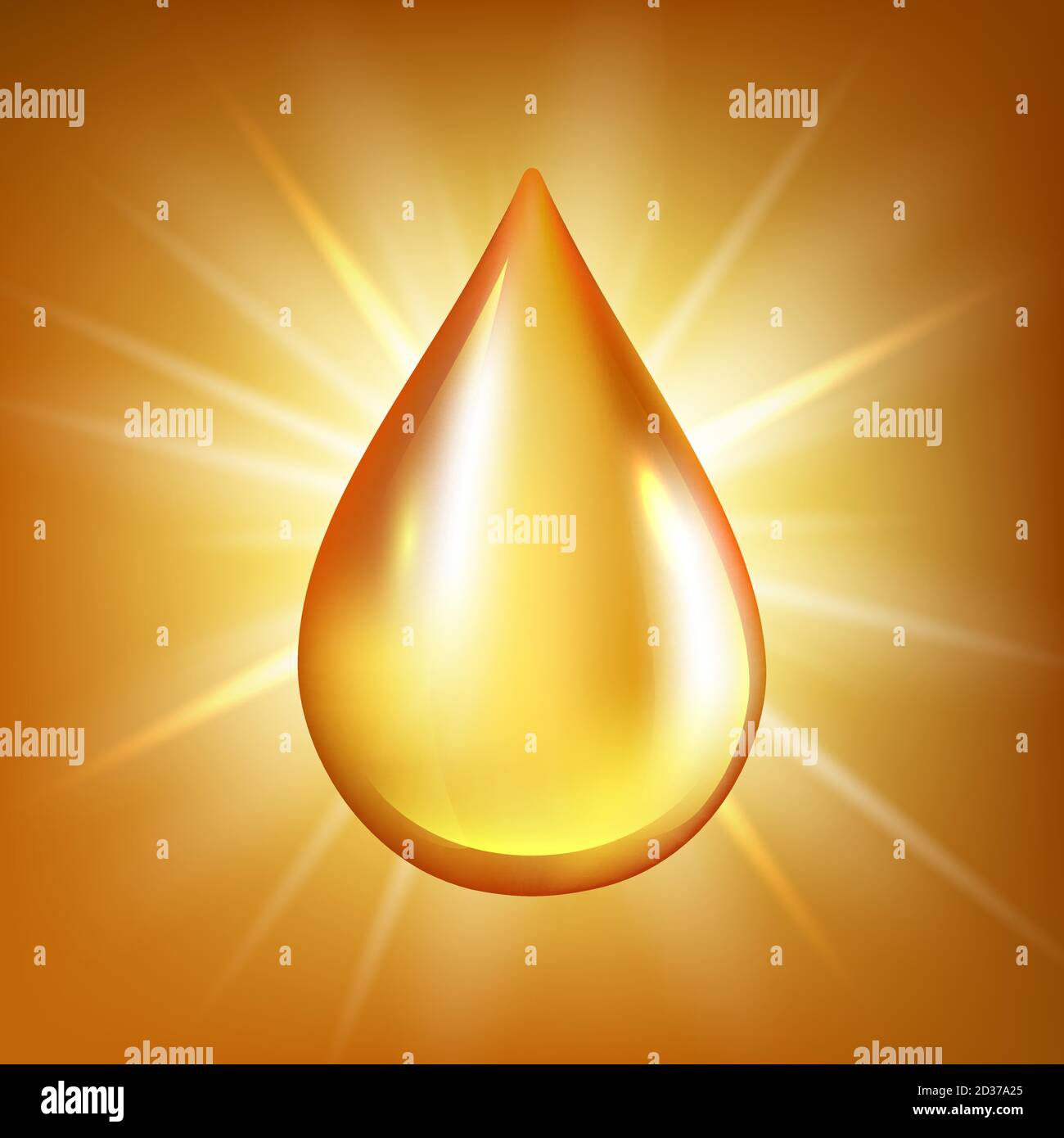 Caída de aceite. Agua orgánica líquida transparente de oro o salpicaduras de aceite sobre fondo vectorial de reflexión brillante Ilustración del Vector
