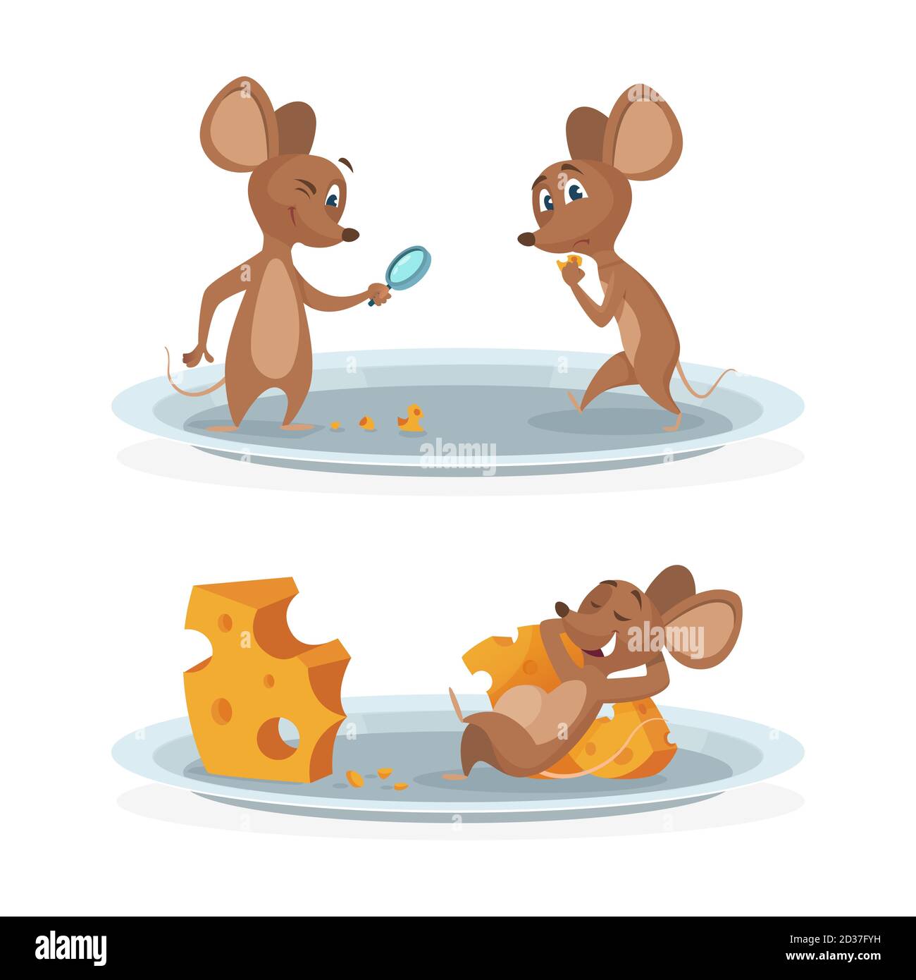 Ratones sobre queso Imágenes vectoriales de stock - Alamy