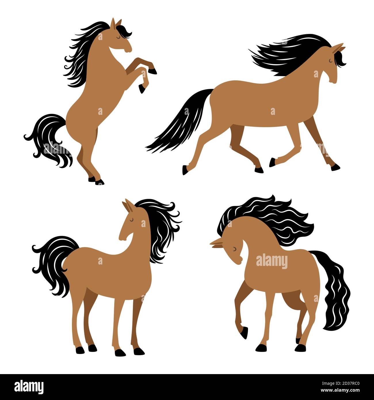 Caballo de dibujos animados en diferentes poses vector aislado sobre fondo blanco. Ilustración de caballo animal con mane negro Imagen Vector de stock - Alamy Caballo de dibujos animados en diferentes poses vector aislado sobre fondo blanco. Ilustración de caballo animal con mane negro Imagen Vector de stock - Alamy