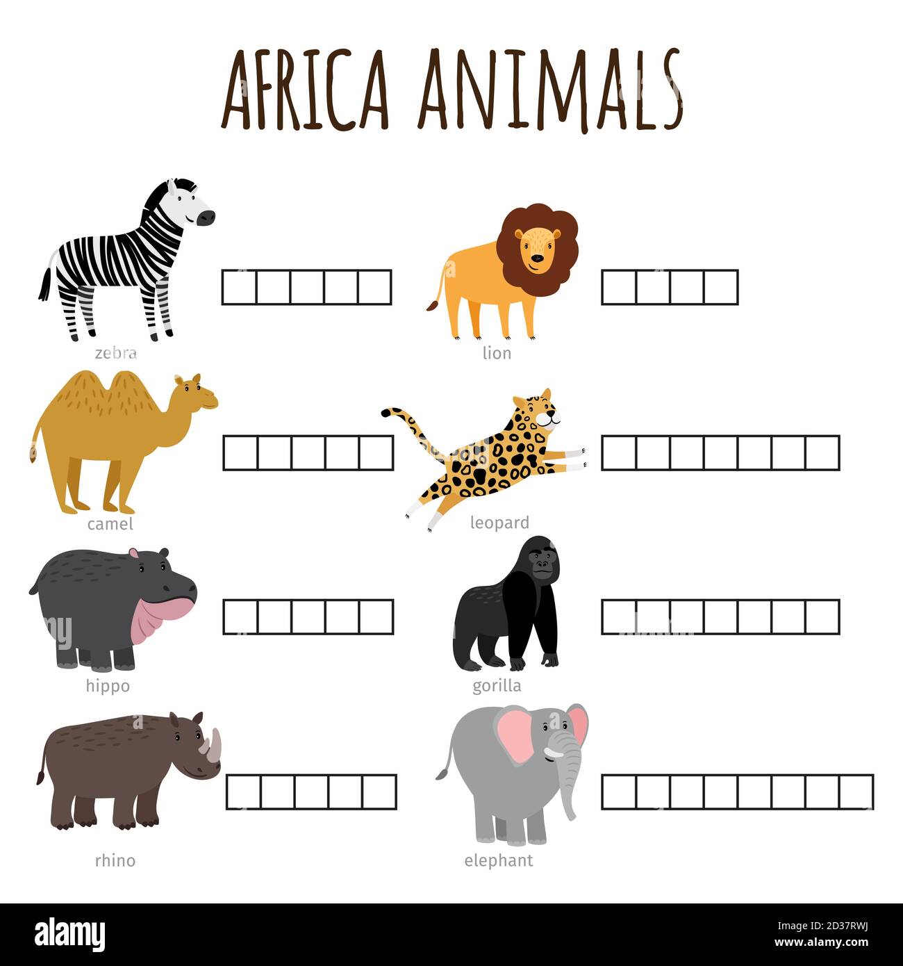 Juego De Palabras Para Los Niños Cómo Se Llama Los Animales Africanos