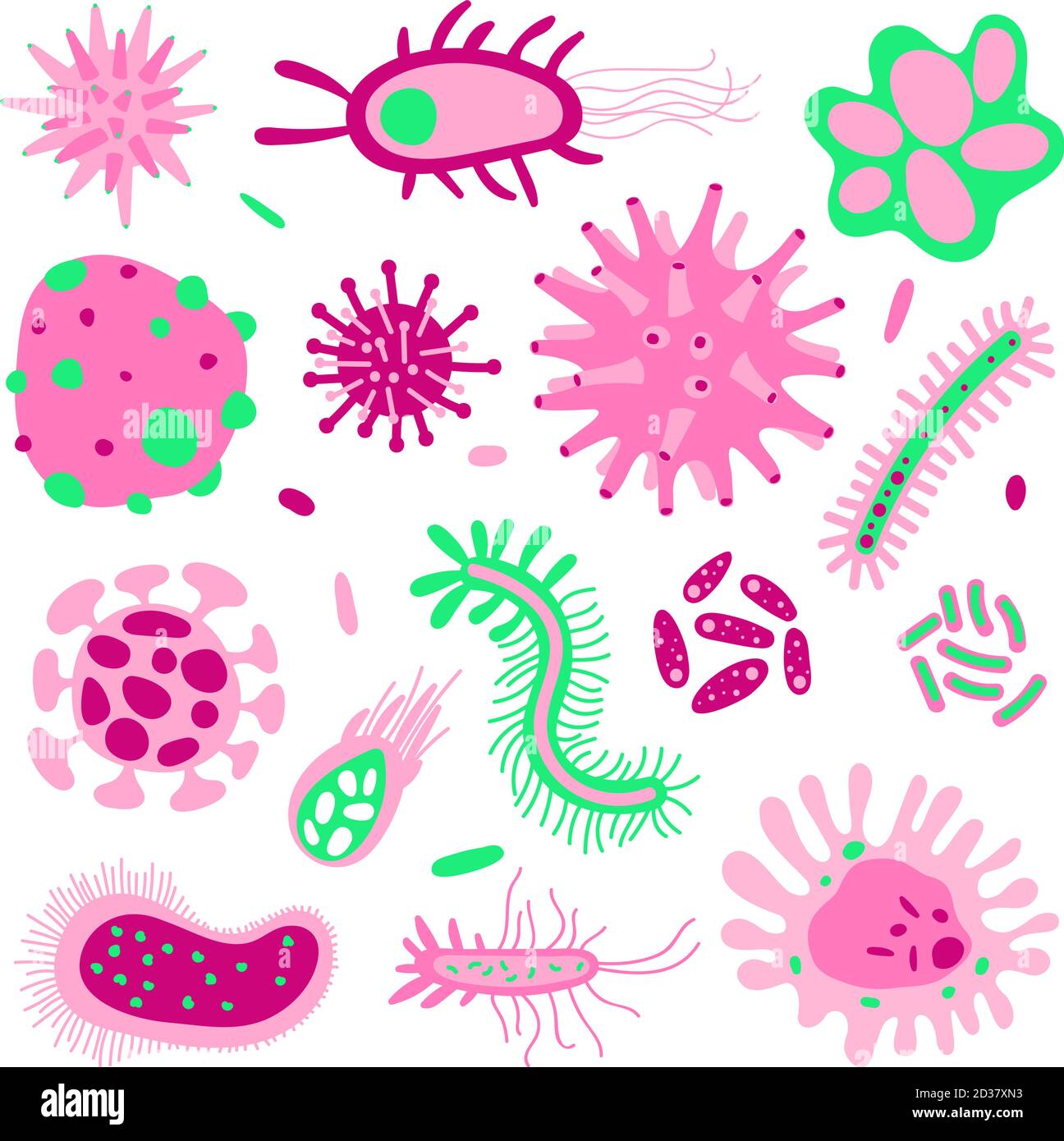 Bacterias de dibujos animados. Virus microbiológico e infección por  contagio bacterias se aplanan, microbios y gérmenes gérmenes de células  micro ciencia para niños ilustración de vectores Imagen Vector de stock -  Alamy