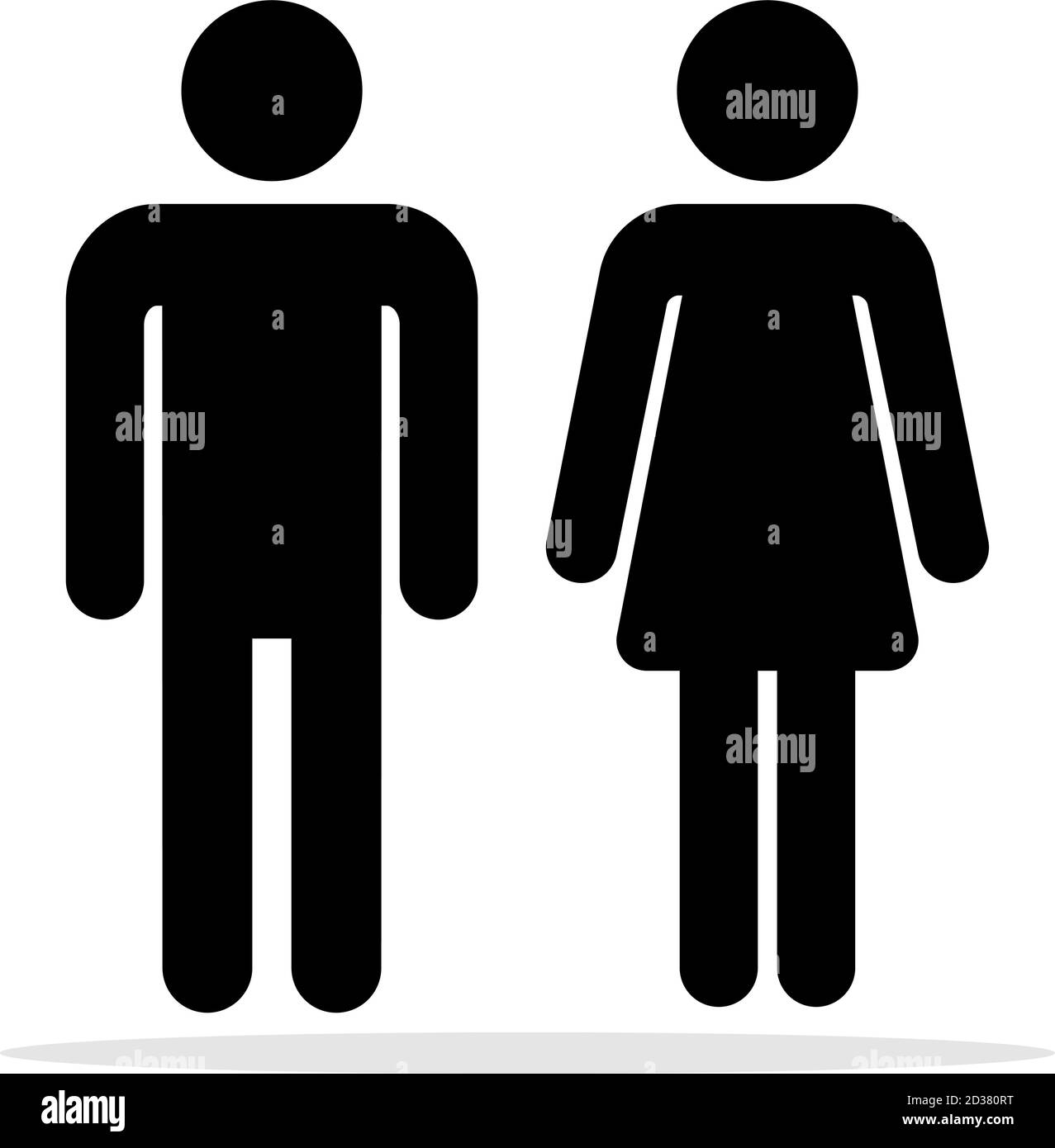 Personas iconos de baño. Símbolos del inodoro de hombres y mujeres, señales  vectoriales de los baños de mujeres y hombres, siluetas de mujeres y  hombres para WC, pictogramas de parejas de artículos