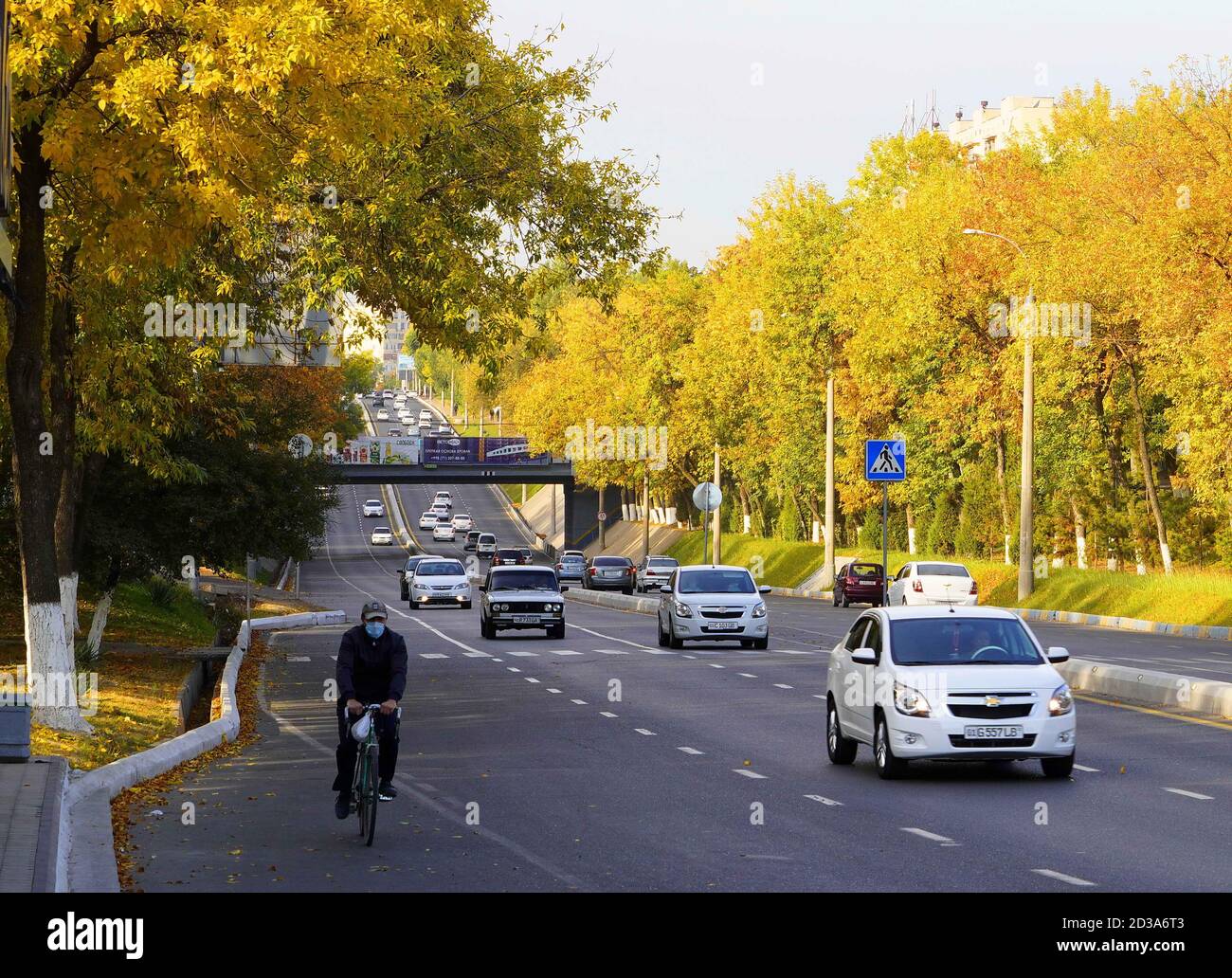 (201008) --TASHKENT, 8 de octubre de 2020 (Xinhua) -- Foto tomada el 6 de octubre de 2020 muestra una vista otoñal de Tashkent, Uzbekistán. (Foto de Zafar Khalilov/Xinhua) Foto de stock
