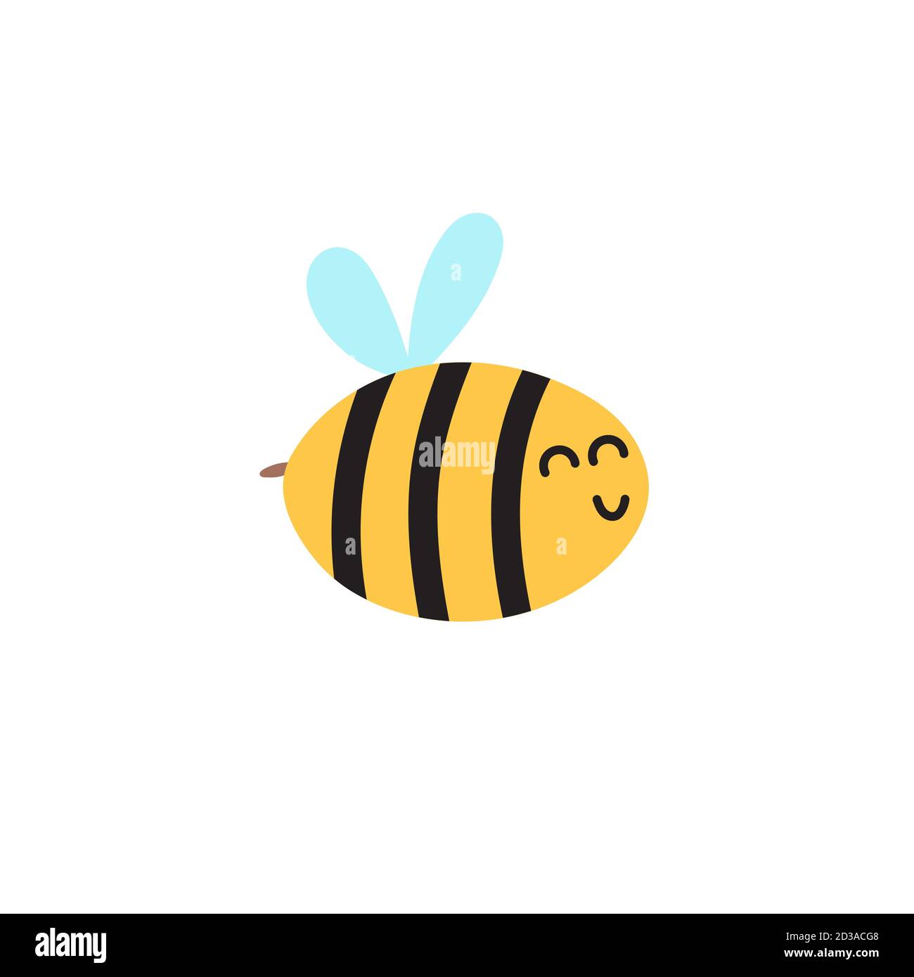 Feliz abeja voladora. Diseño divertido para niños. Elemento de dibujos  animados Imagen Vector de stock - Alamy