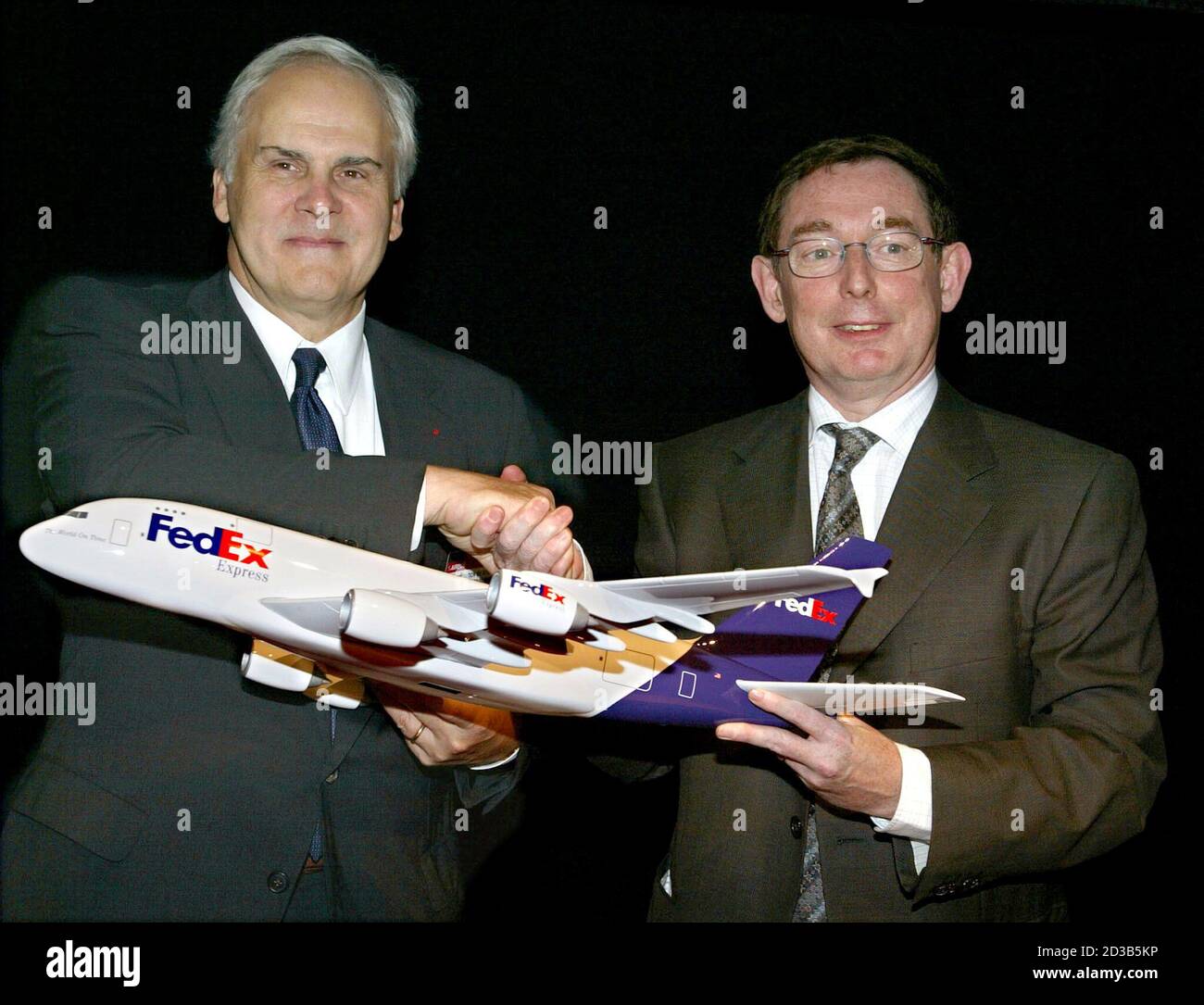 FedEx Corporation Chairman Frederik W. Smith (L) and Airbus President
