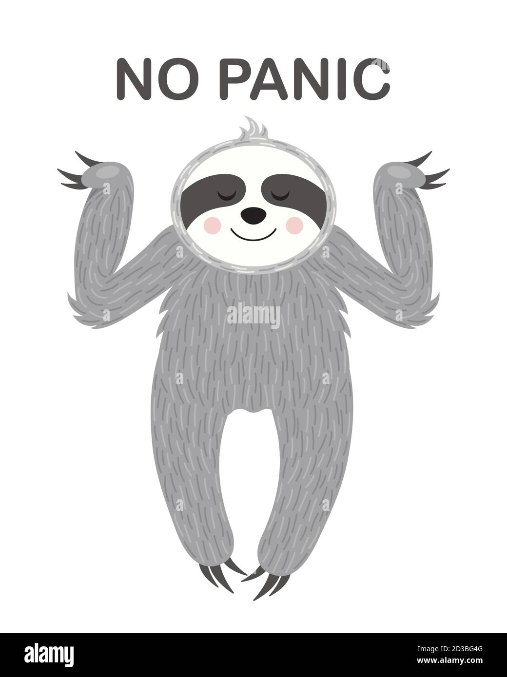 Perezoso relajado. Ilustración vectorial. Un cartel divertido y lindo Ilustración del Vector