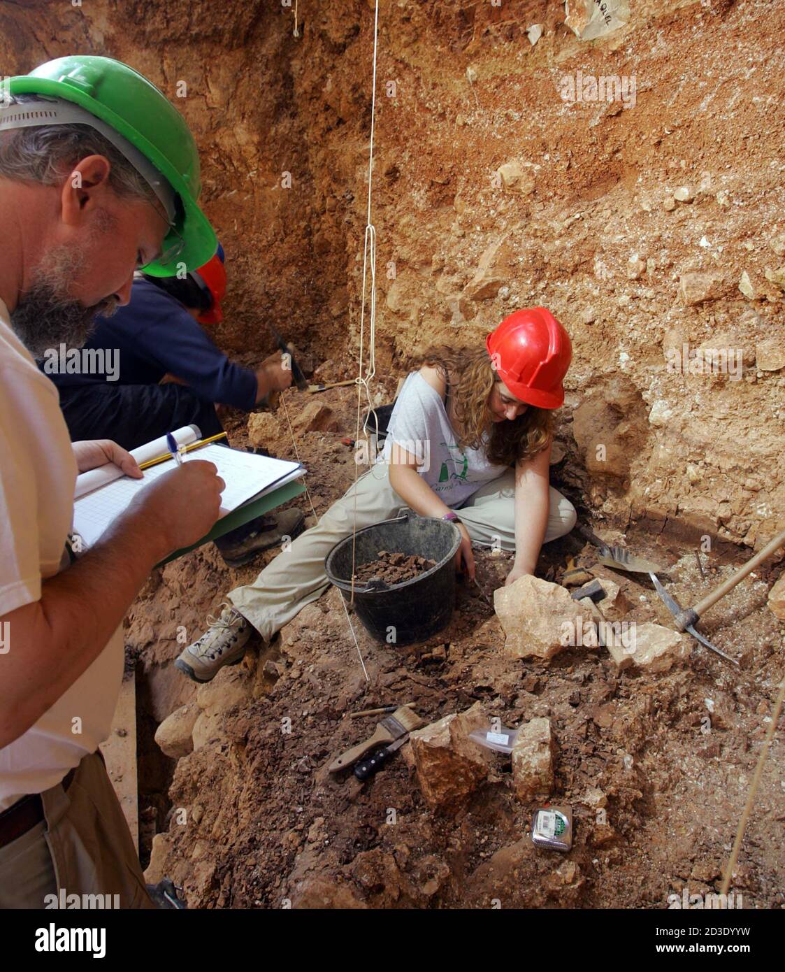 University students commence a new campaign of excavations in the deposits  of Atapuerca's mountain range in Burgos, a UNESCO world heritage site that  contains fossil records of the earliest human beings in