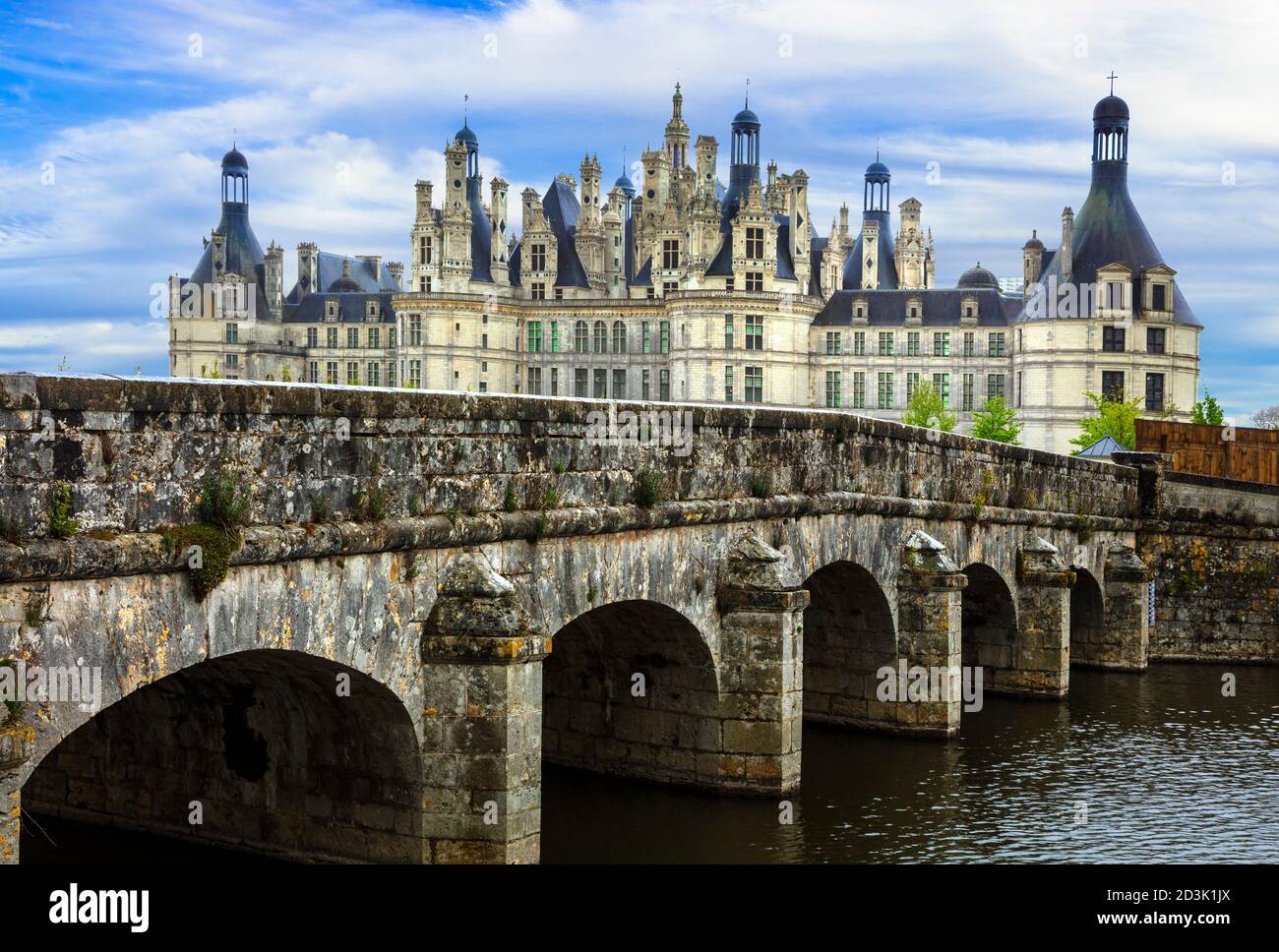Castillo de Chambord - obra maestra de la arquitectura renacentista. Famoso valle del Loira en Francia Foto de stock