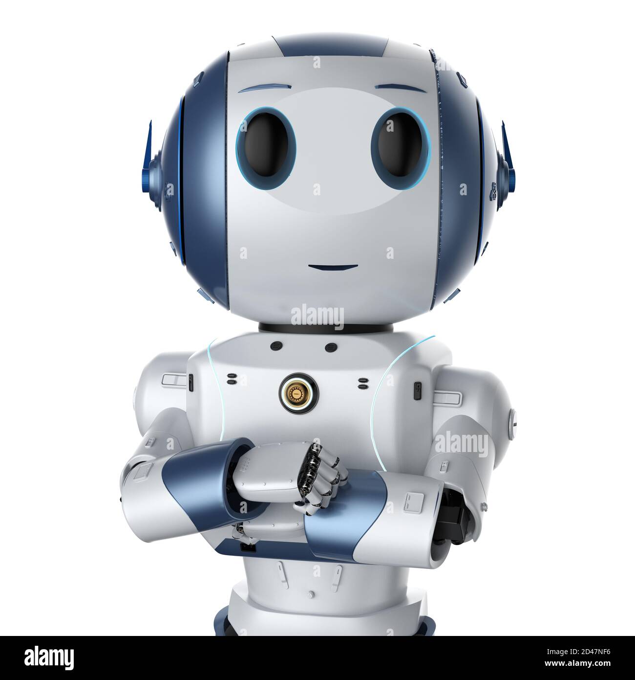 3D rendering lindo robot de inteligencia artificial con el personaje de dibujos animados Foto de stock