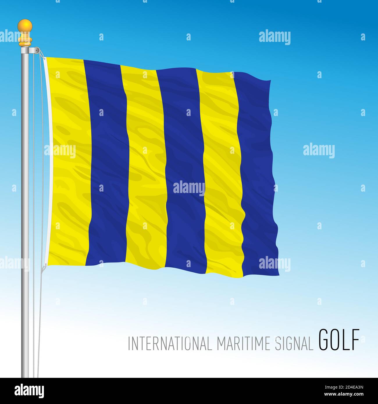 Bandera de golf, señal marítima internacional, ilustración vectorial Imagen  Vector de stock - Alamy