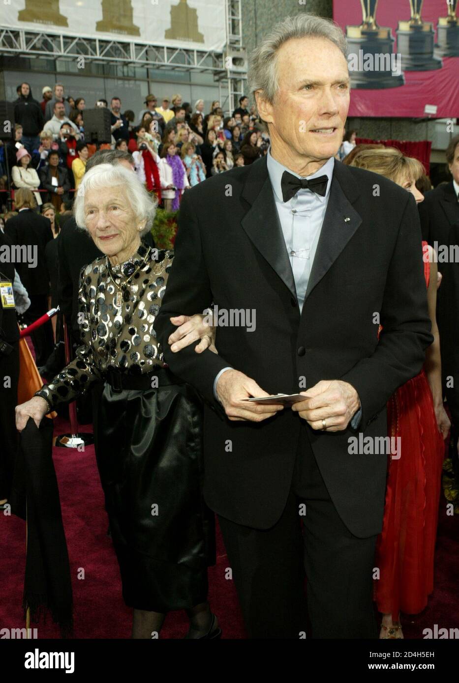 Clint Eastwood and his mother Ruth arrive for the 76th annual Academy