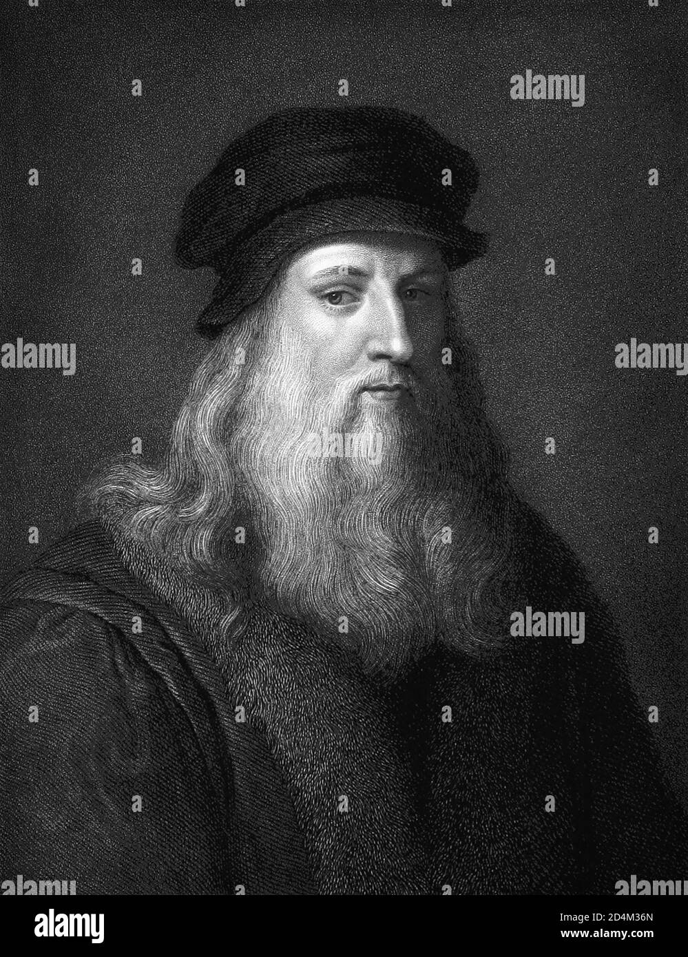 Leonardo da Vinci (1452-1519), la polematera italiana del Alto Renacimiento, es ampliamente considerado uno de los pintores más grandes de todos los tiempos. Foto de stock