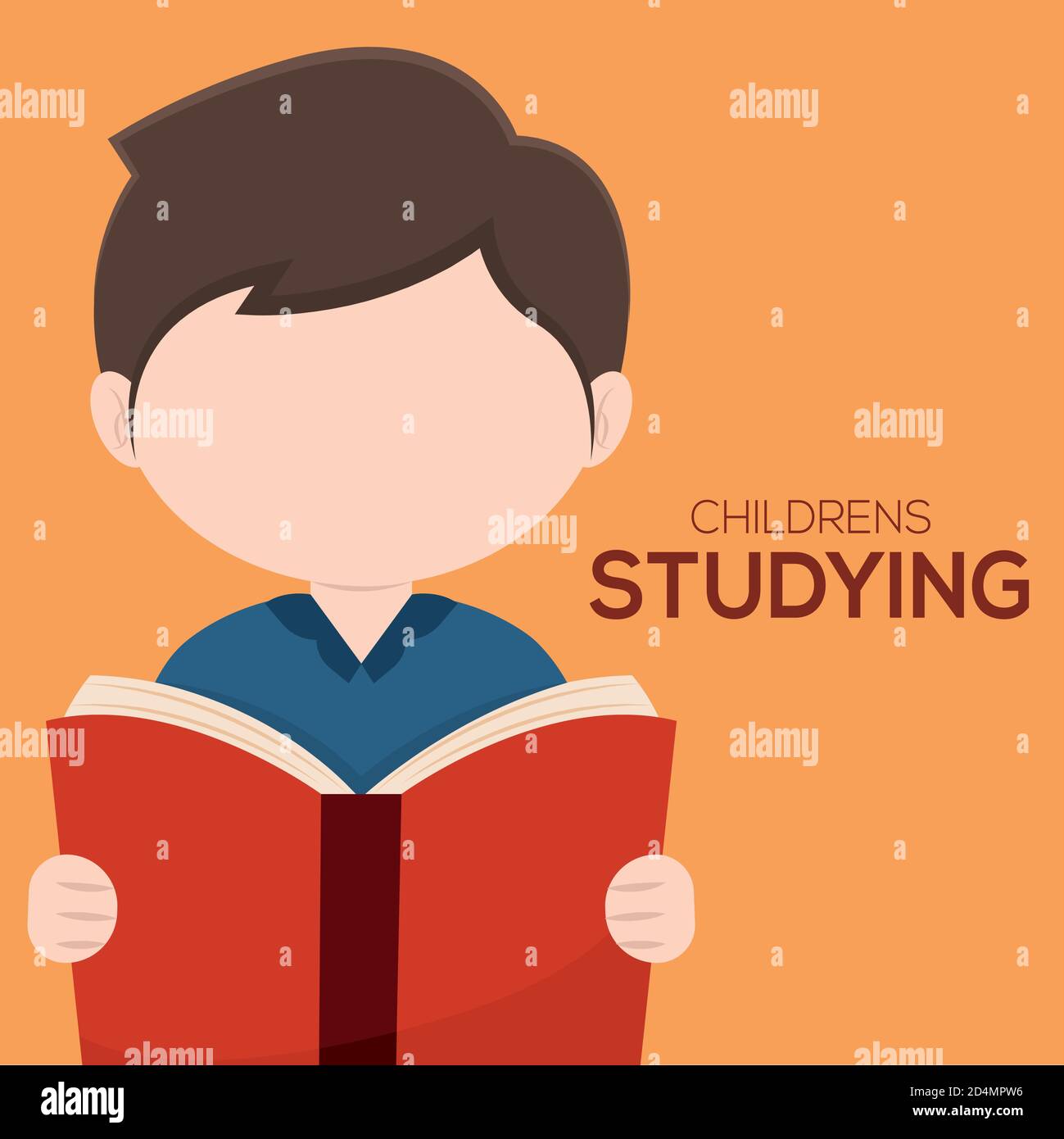 Niños niños aislados estudiando dibujos animados escolares - Vector Imagen  Vector de stock - Alamy