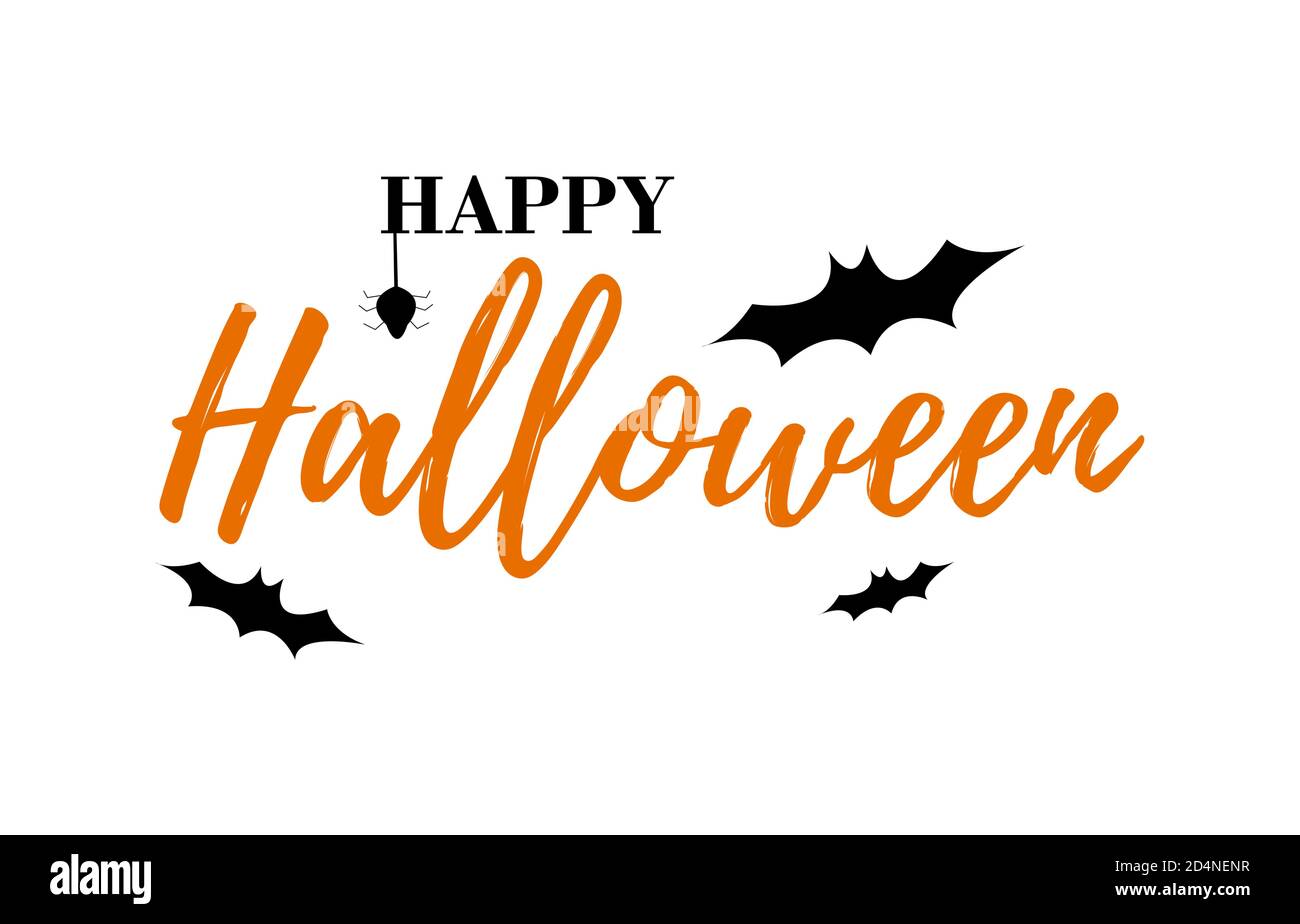 Feliz halloween vector de texto. Halloween lettering.Happy halloween texto  sobre fondo blanco Imagen Vector de stock - Alamy