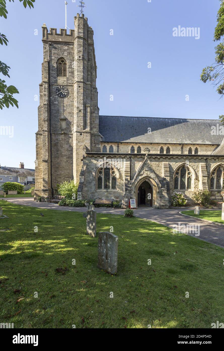 Iglesia Parroquial de San Giles y San Nicolás, en Sidmouth, Devon, Reino Unido Foto de stock