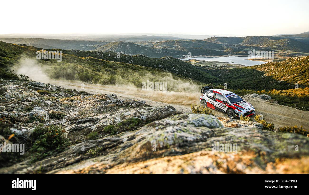 17 OGIER Sebastien (FRA), INGRASSIA Julien (FRA), Toyota Yaris WRC, Toyota Gazoo Racing WRT, acción durante el Rally Italia Sardegna 2020, sexta ronda del Campeonato FIA WRC 2020 del 8 al 11 de octubre de 2020 en Alghero, Sardegna en Italia - Foto Paulo Maria / DPPI crédito: LM/DPPI/Paulo Maria/Alamy Live News Foto de stock