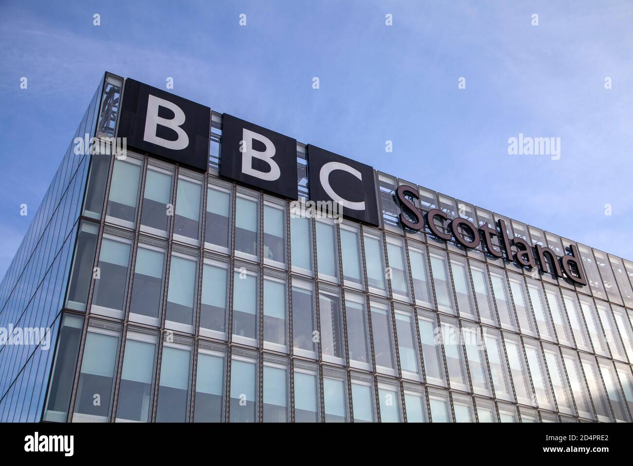 Edificio de la sede de la BBC en Escocia, Glasgow Foto de stock