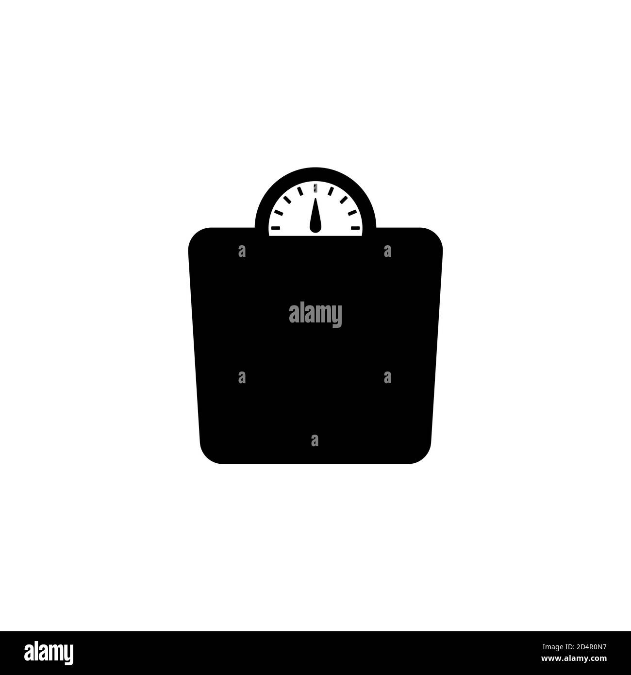 Icono de escala de peso en negro. Vector sobre fondo blanco aislado