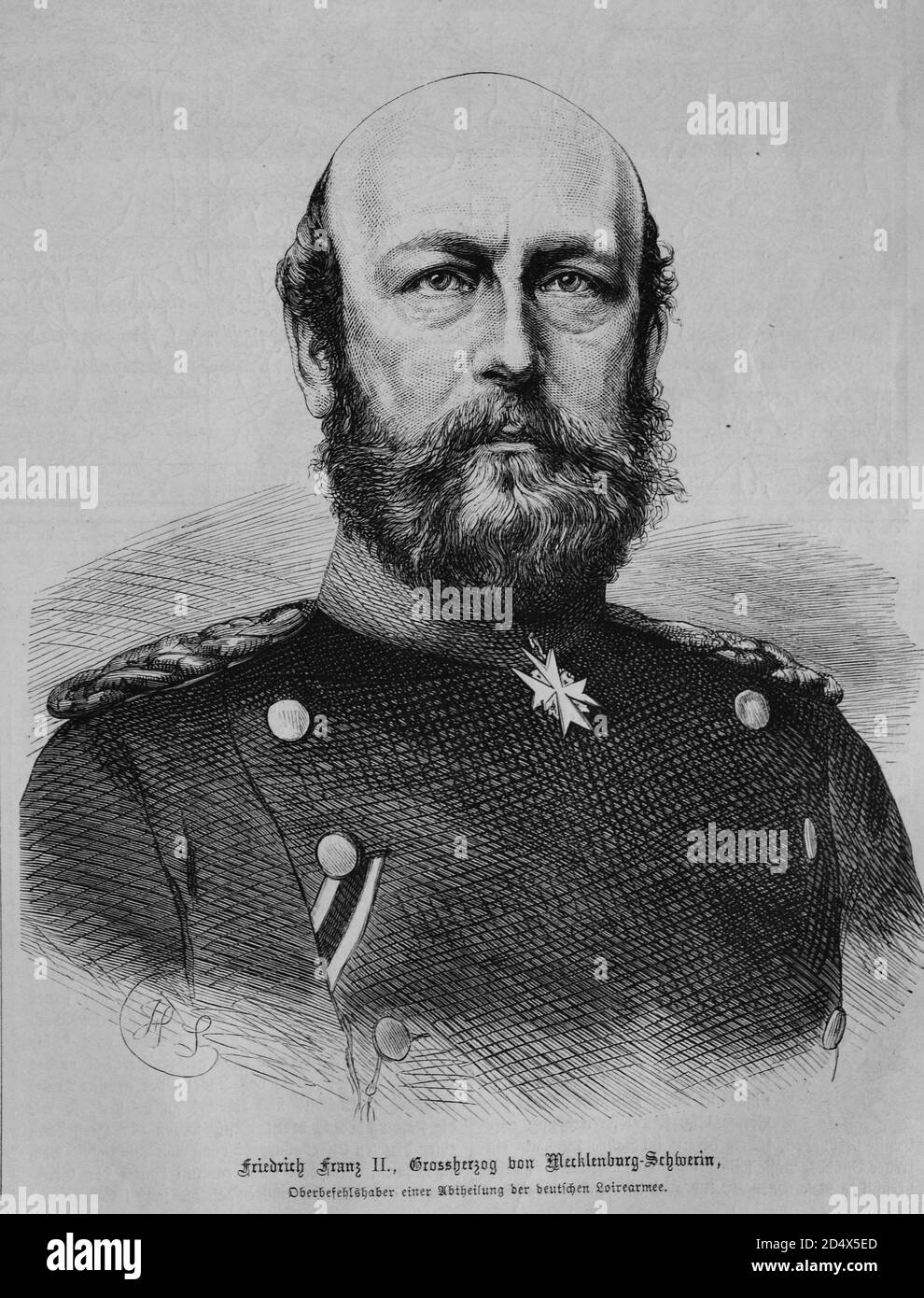 Friedrich Franz II, gran duque de Mecklenburg-Schwerin, la historia de la guerra ilustrada, la guerra alemana - francesa 1870-1871 Foto de stock