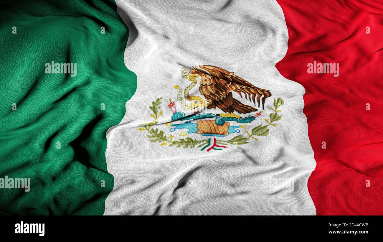 Bandera Mexicana | Mexico Nation Portada Antecedentes - Gobierno, país y Viajes - Banner, Fondo 3D Ilustración Foto de stock