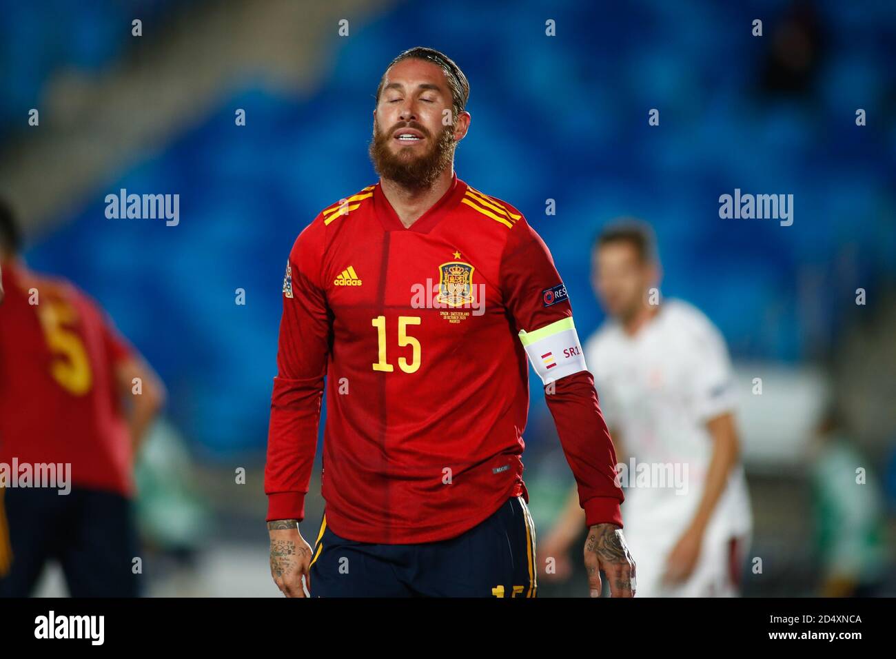Ergio Ramos de España durante el partido de fútbol de la Liga de las Naciones de la UEFA entre España y Suiza el 10 de octubre de 2020 en el estadio Alfredo Di Stefano en Foto de stock