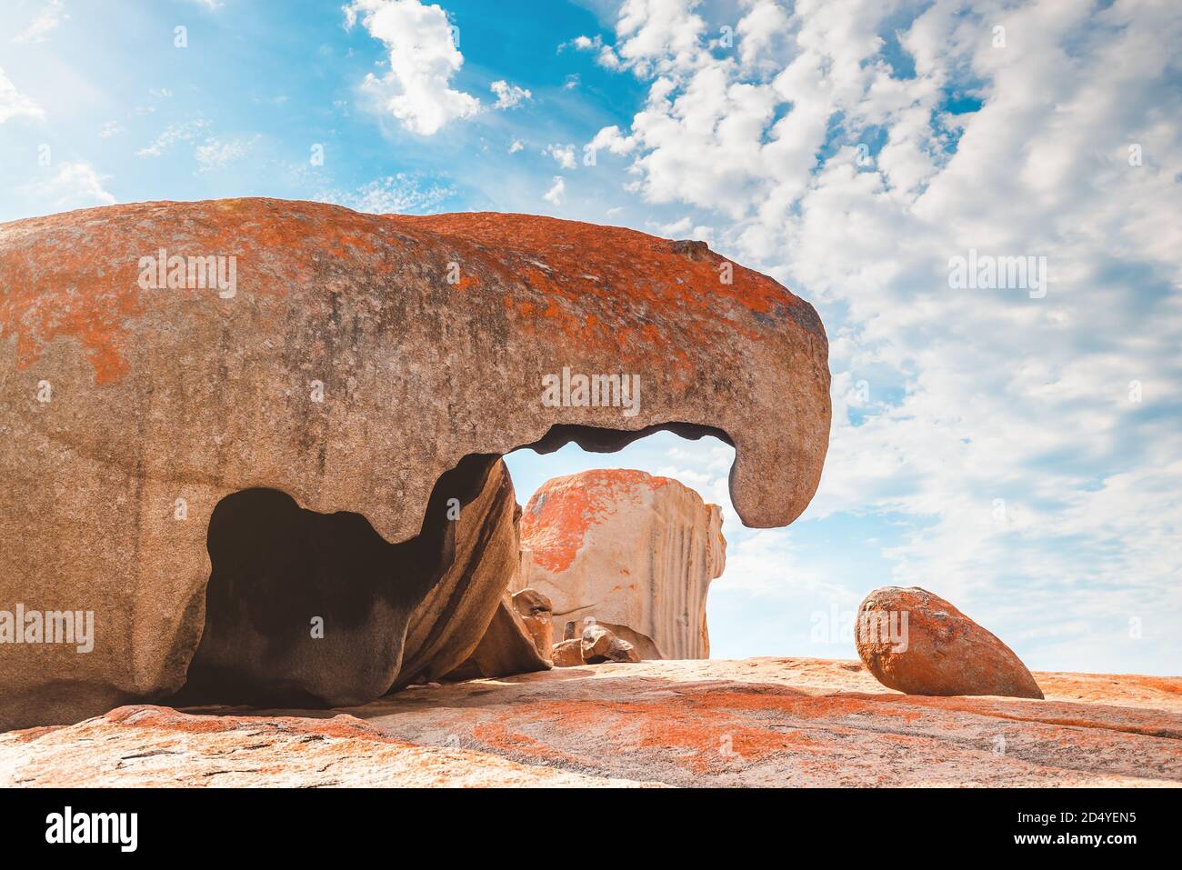 Icónico Remarkable Rocks en Isla Canguro, Australia Meridional Foto de stock